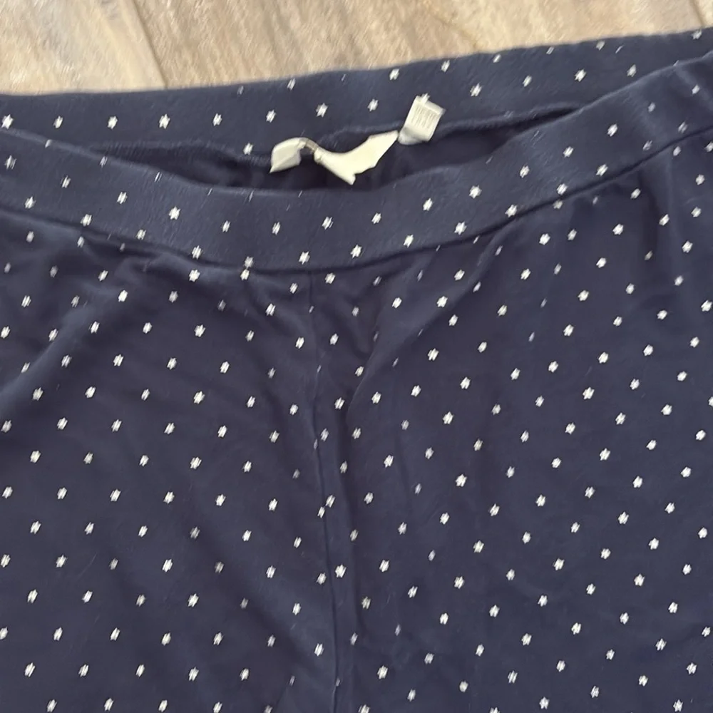 BODEN Navy and Silver Metallic Star Print Modal Pajamas Matching Set 10/12